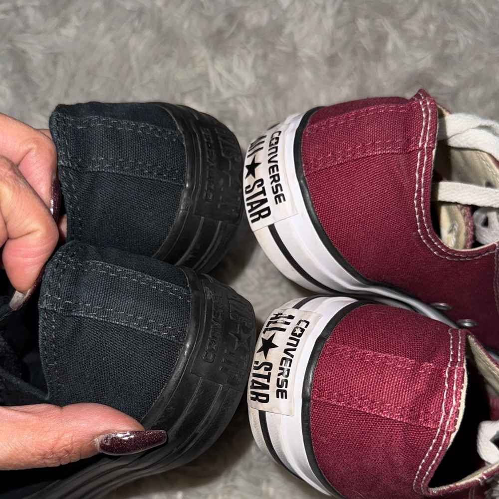 Converse bundle deal. Burgundy red and Black Sneakers. - Picture 5 of 8